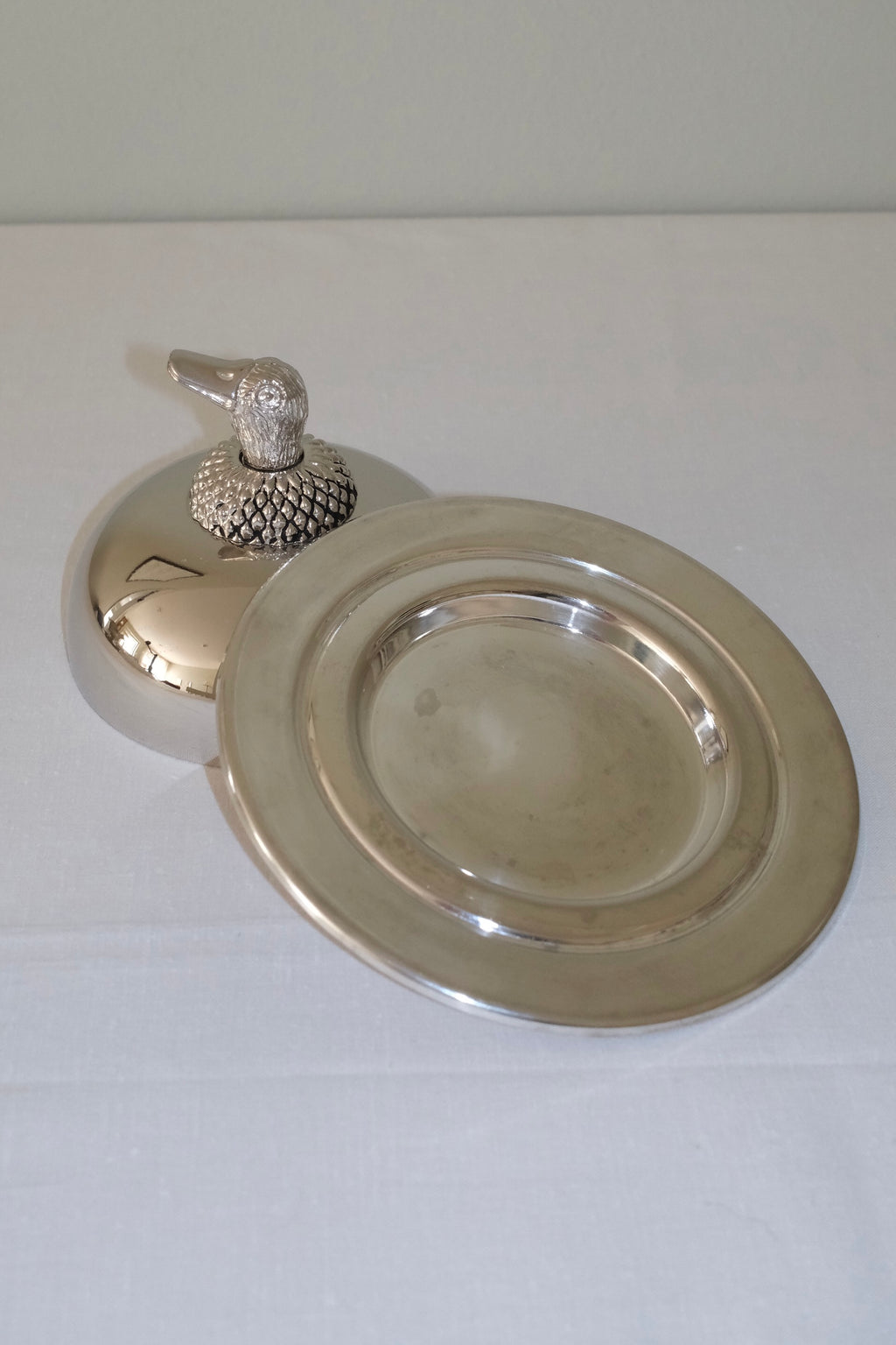 Vintage Butter Dish with Duck Handle
