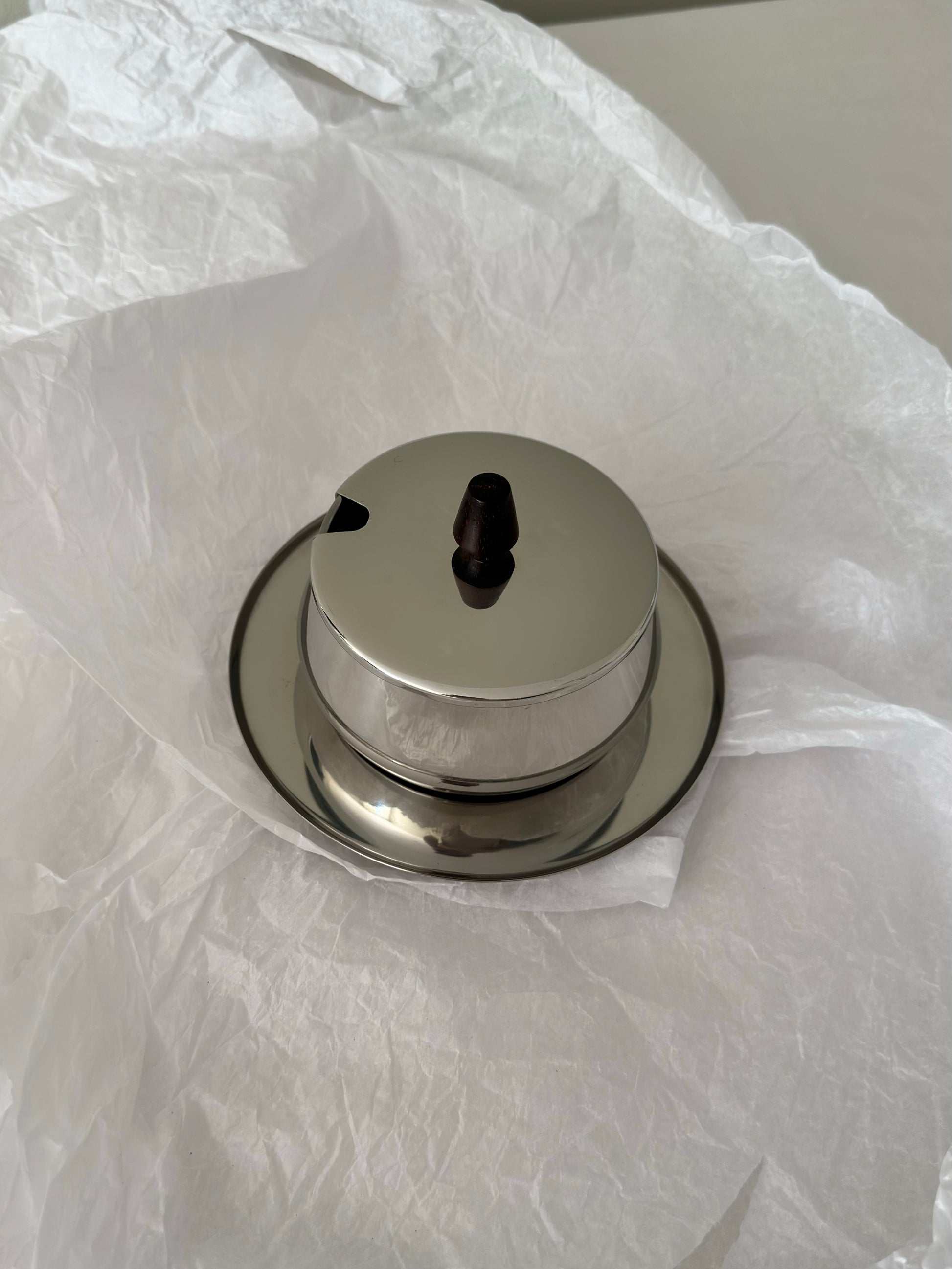 Vintage Scandinavian Bowl with Matching Saucer