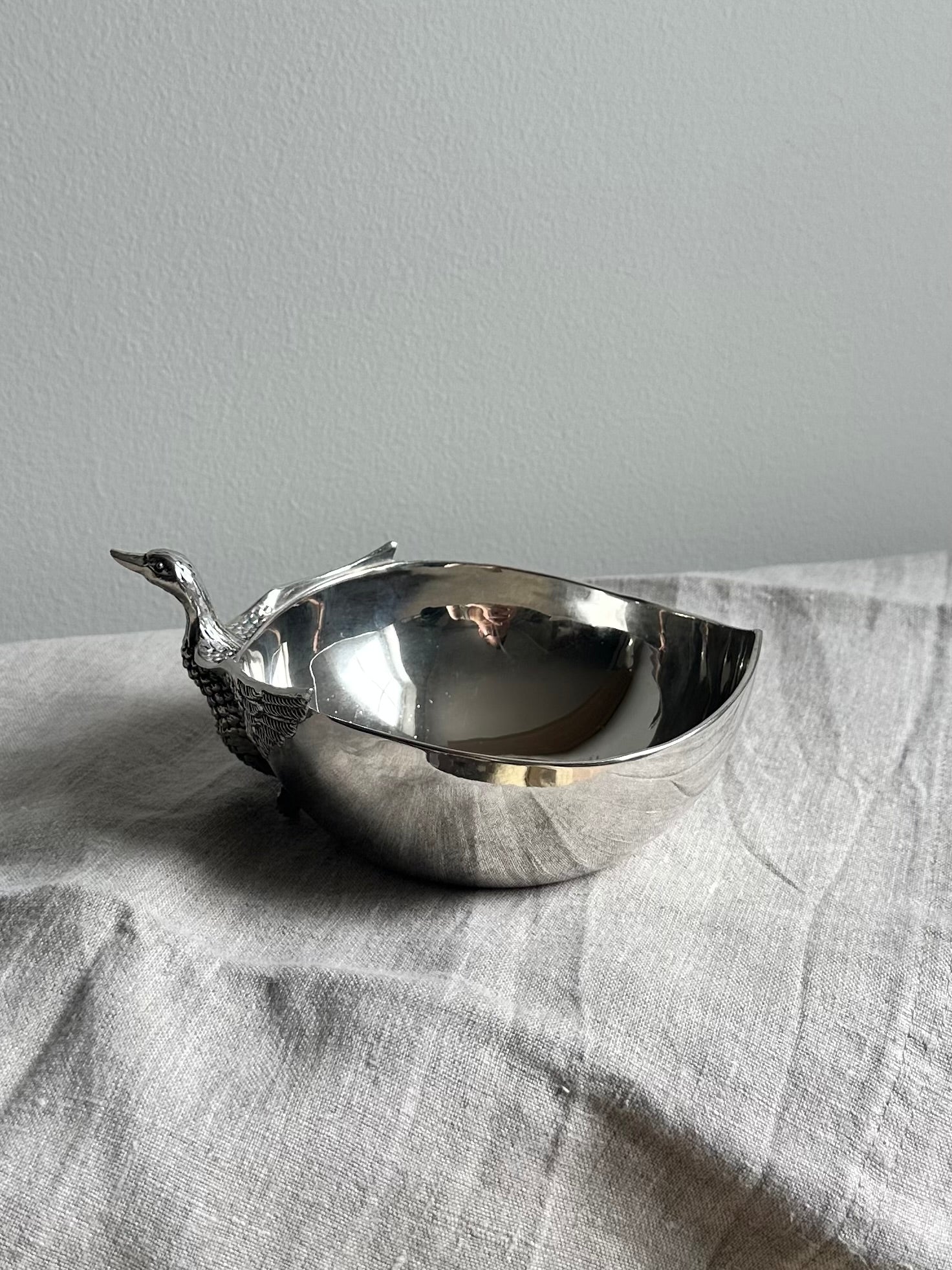 Vintage Silea Serving Bowl with Bird Detail