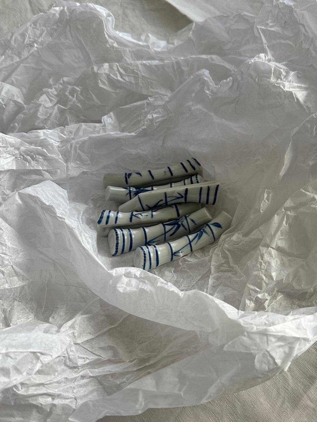 Set of 6 Vintage Porcelain Chopstick Rests