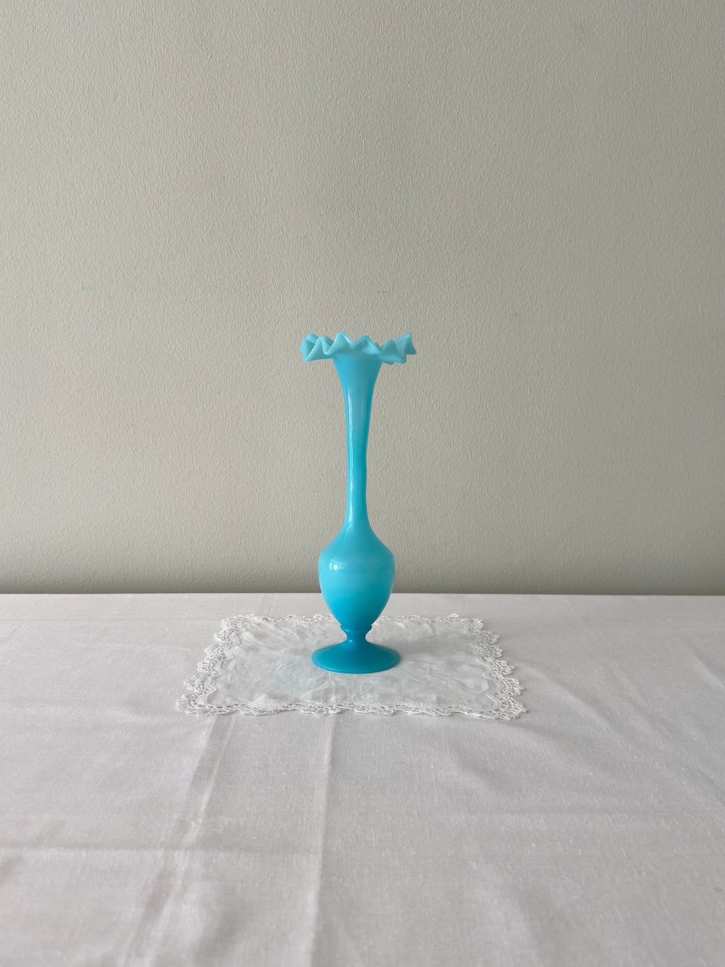 Vintage blue glass vase