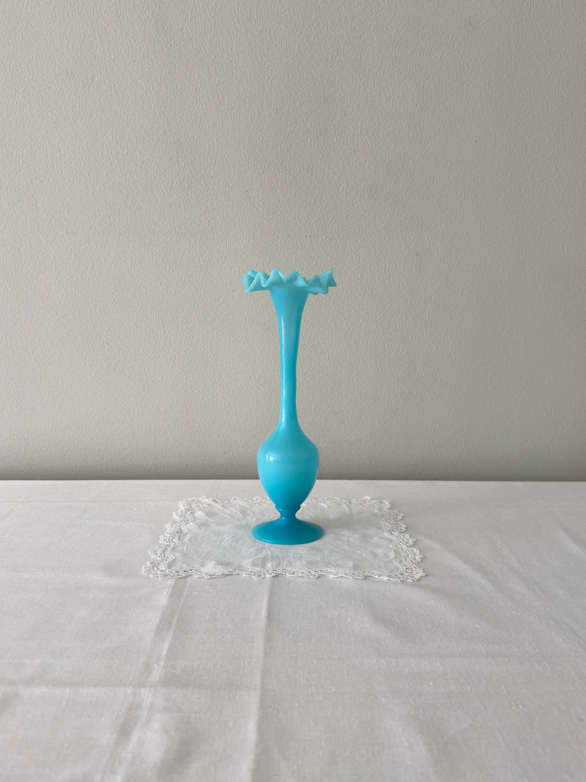 Vintage blue glass vase