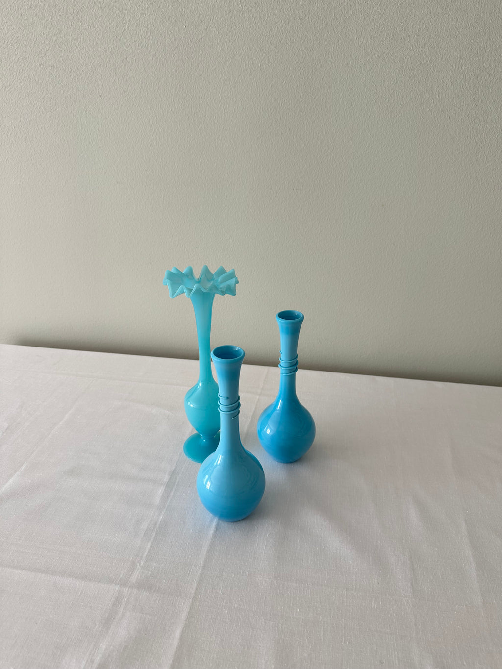 Vintage blue glass vase