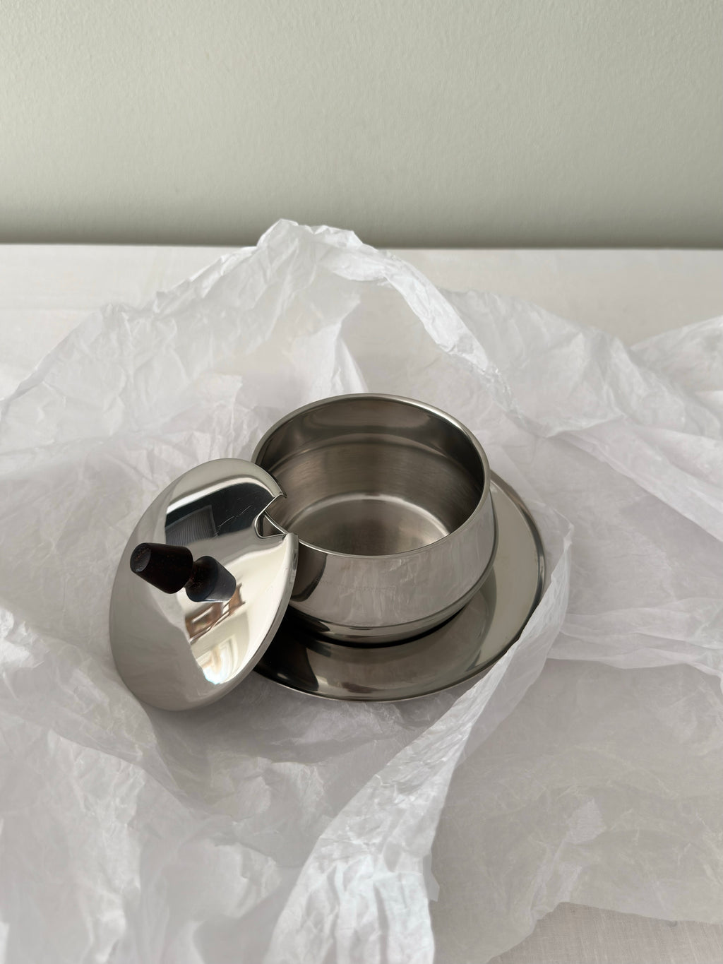 Vintage Scandinavian Bowl with Matching Saucer