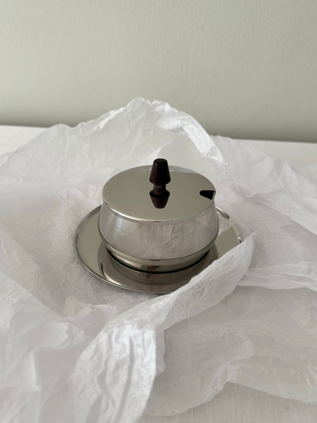 Vintage Scandinavian Bowl with Matching Saucer