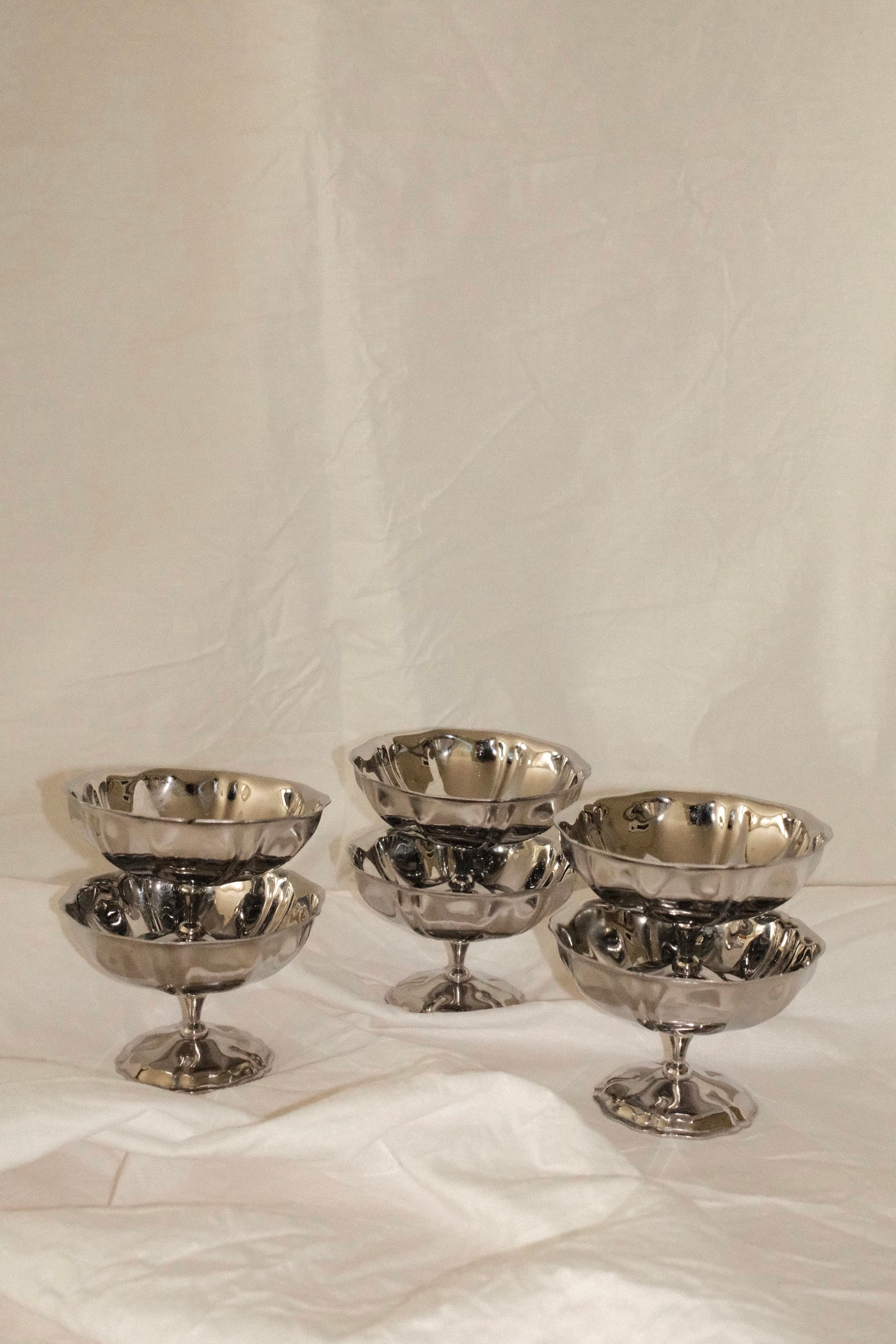 Set of 6 Vintage Pedestal Dessert Bowls