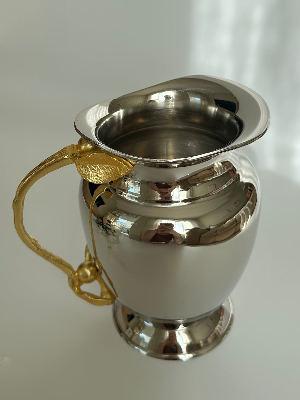 Vintage Jug with Leaf Handle