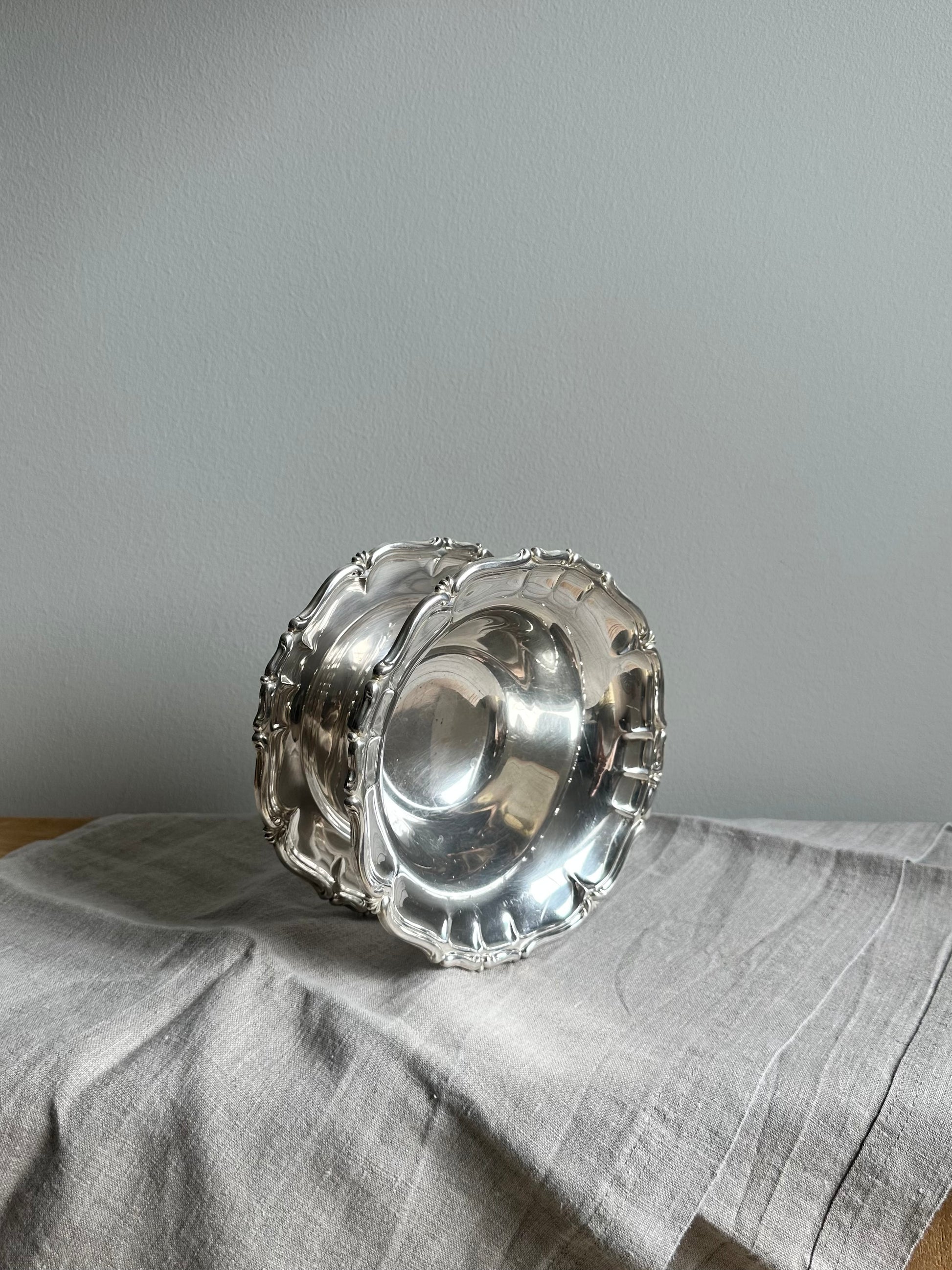 Vintage Silver-Toned Decorative Bowl