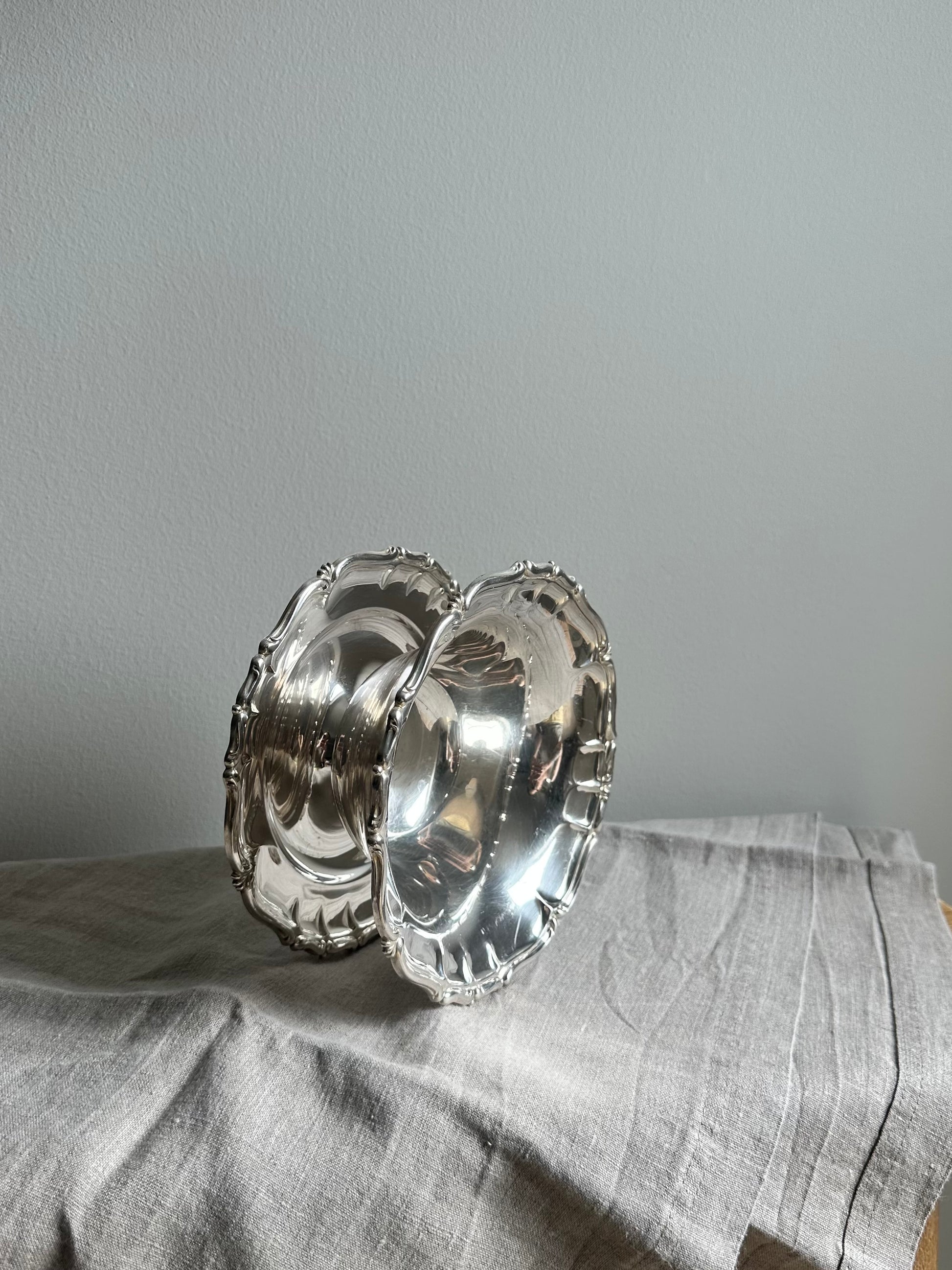 Vintage Silver-Toned Decorative Bowl