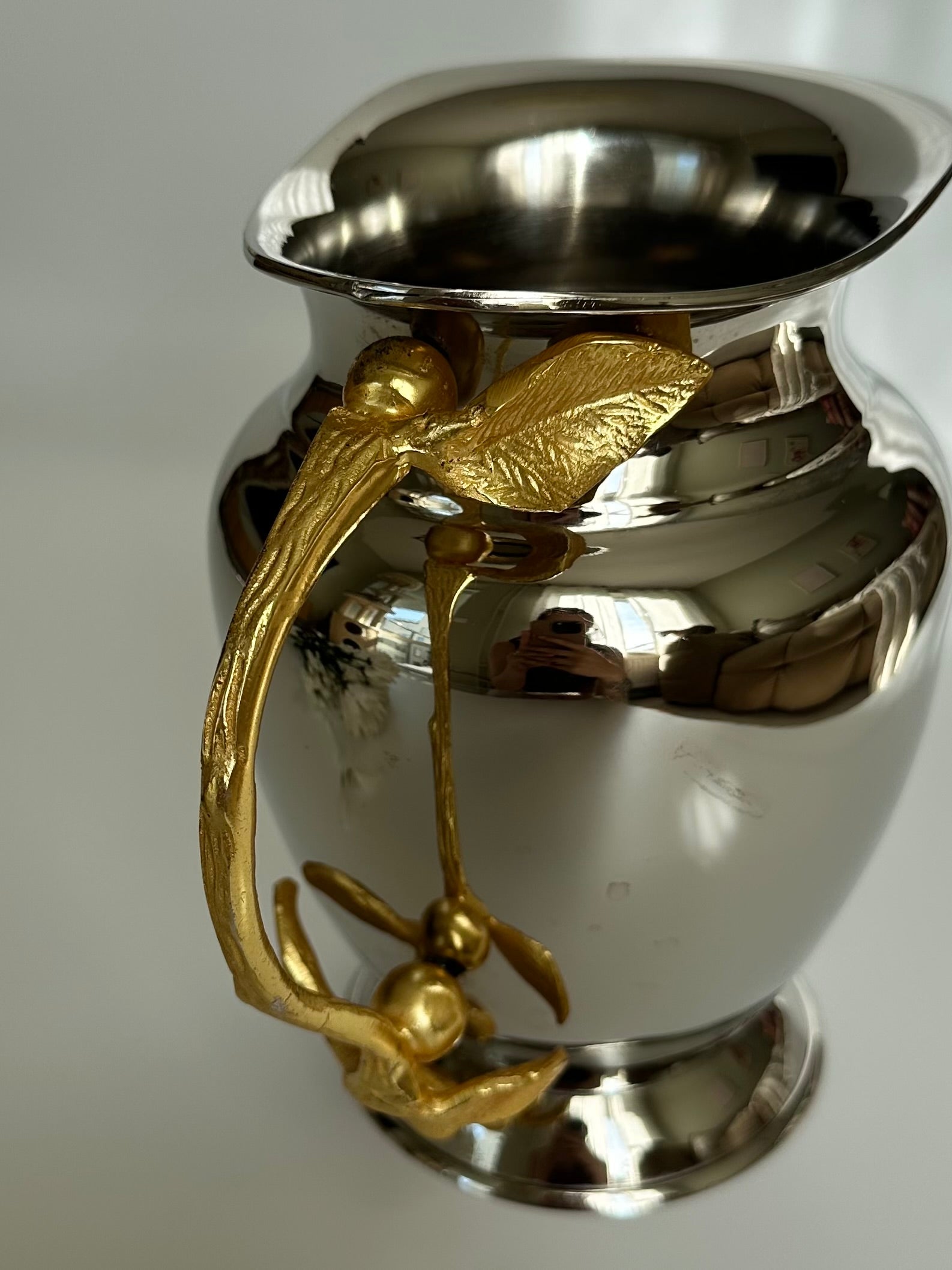 Vintage Jug with Leaf Handle