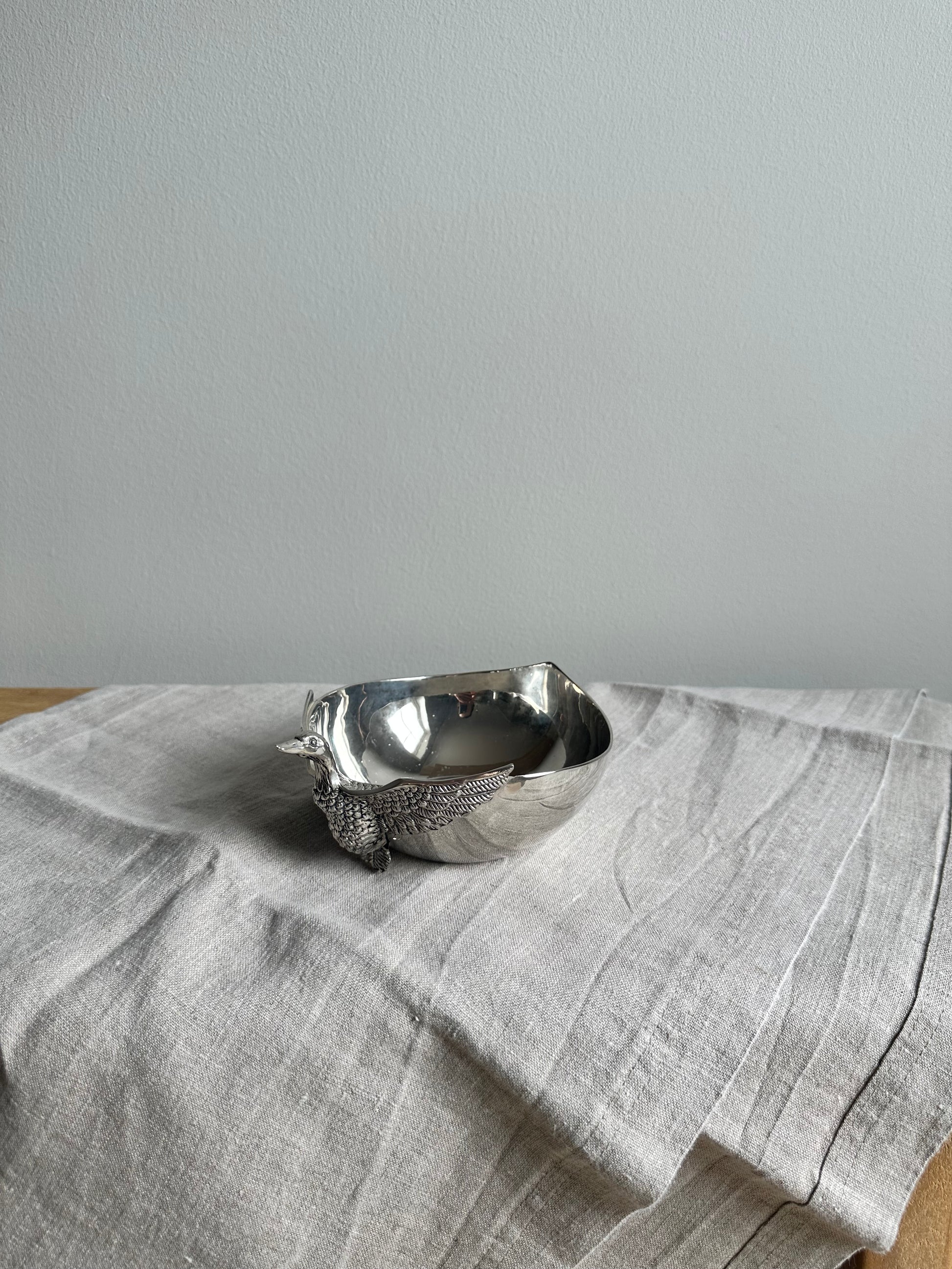 Vintage Silea Serving Bowl with Bird Detail