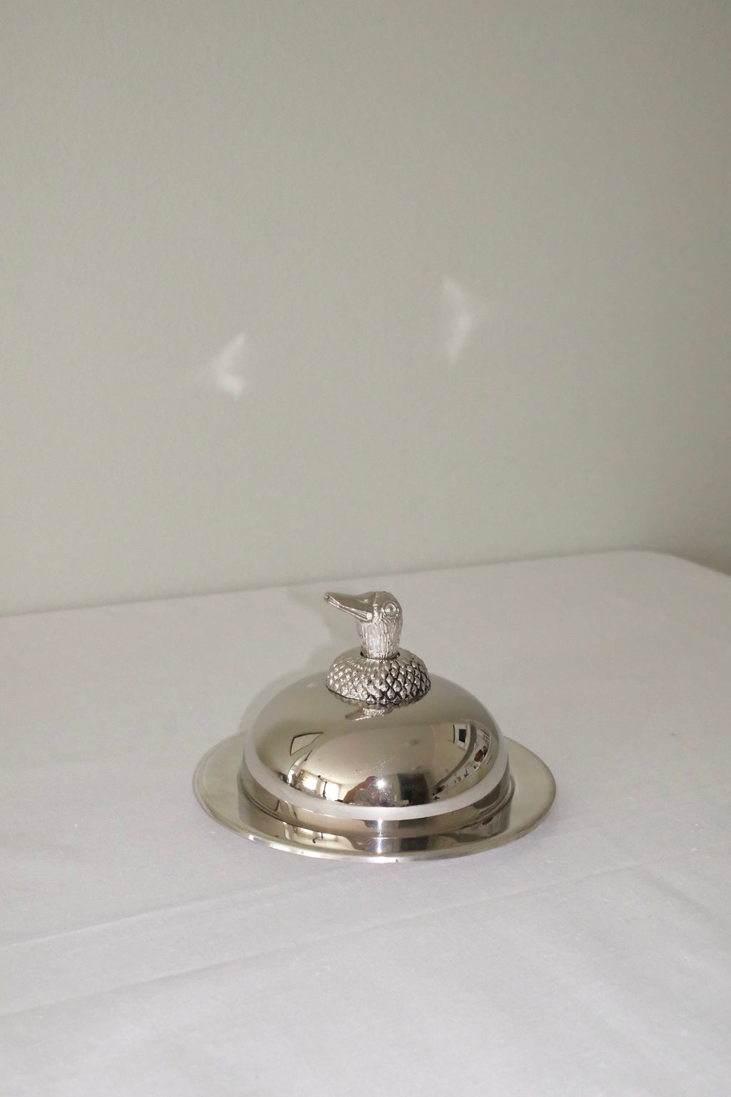 Vintage Butter Dish with Duck Handle