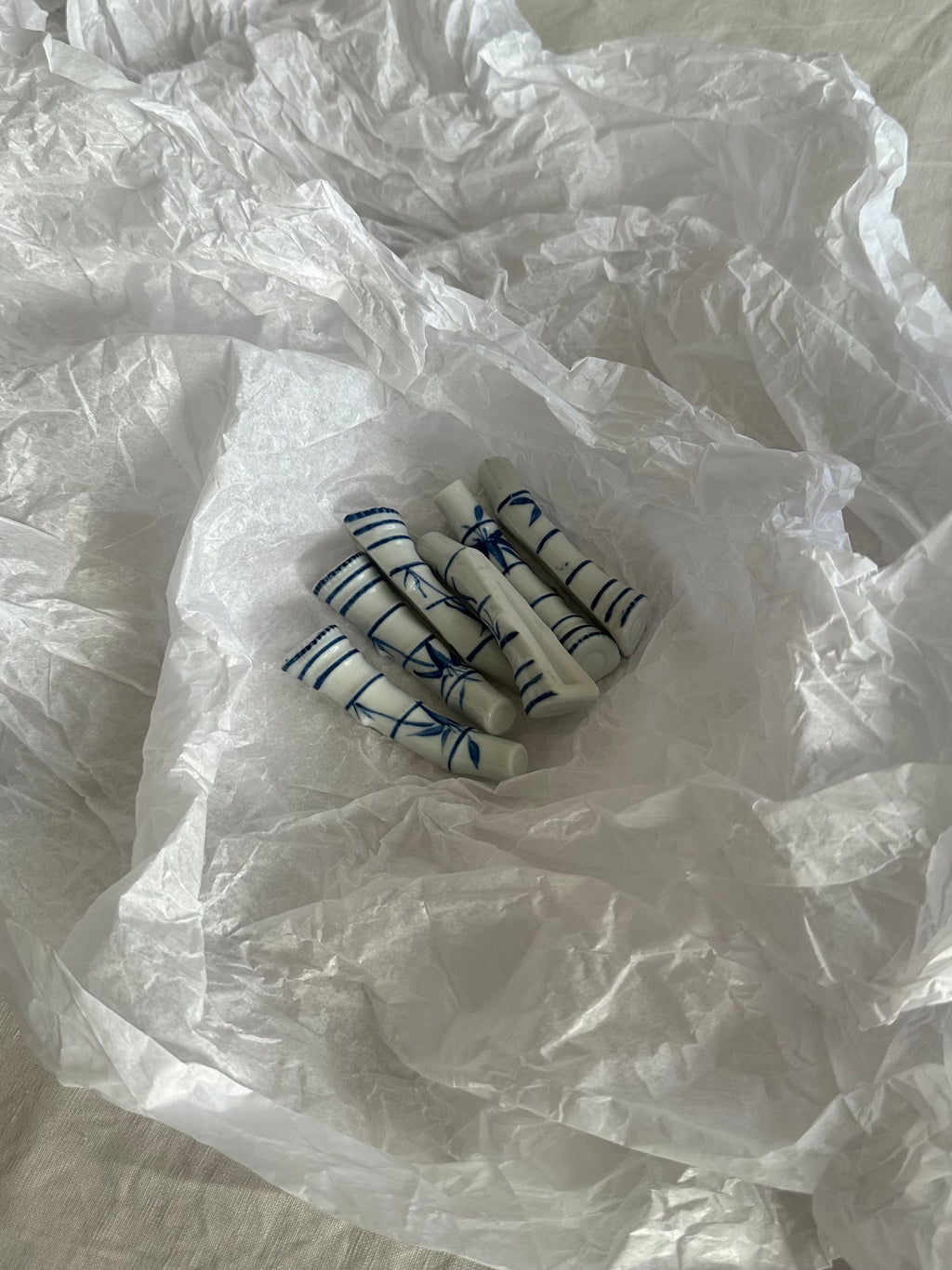 Set of 6 Vintage Porcelain Chopstick Rests