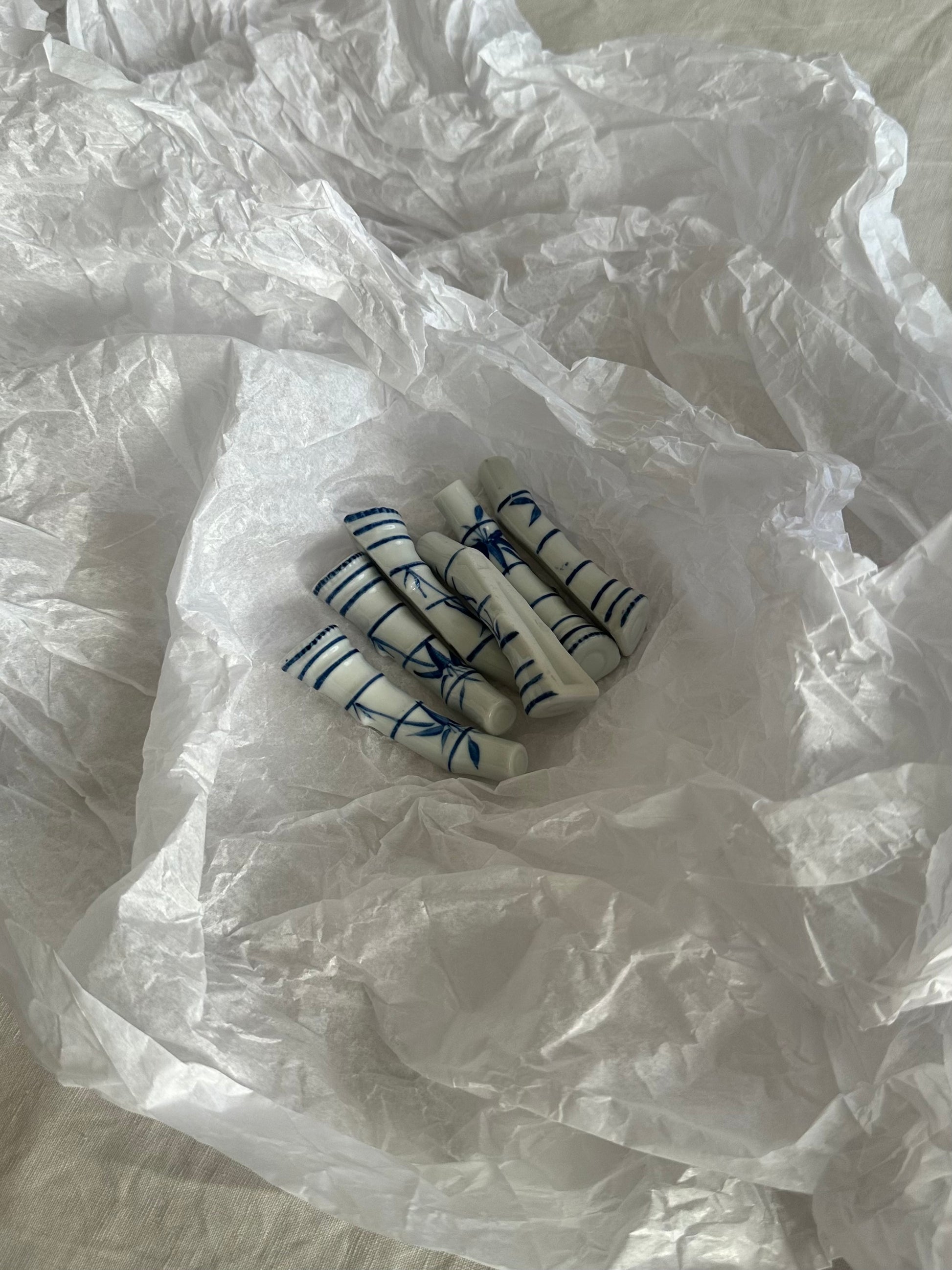 Set of 6 Vintage Porcelain Chopstick Rests