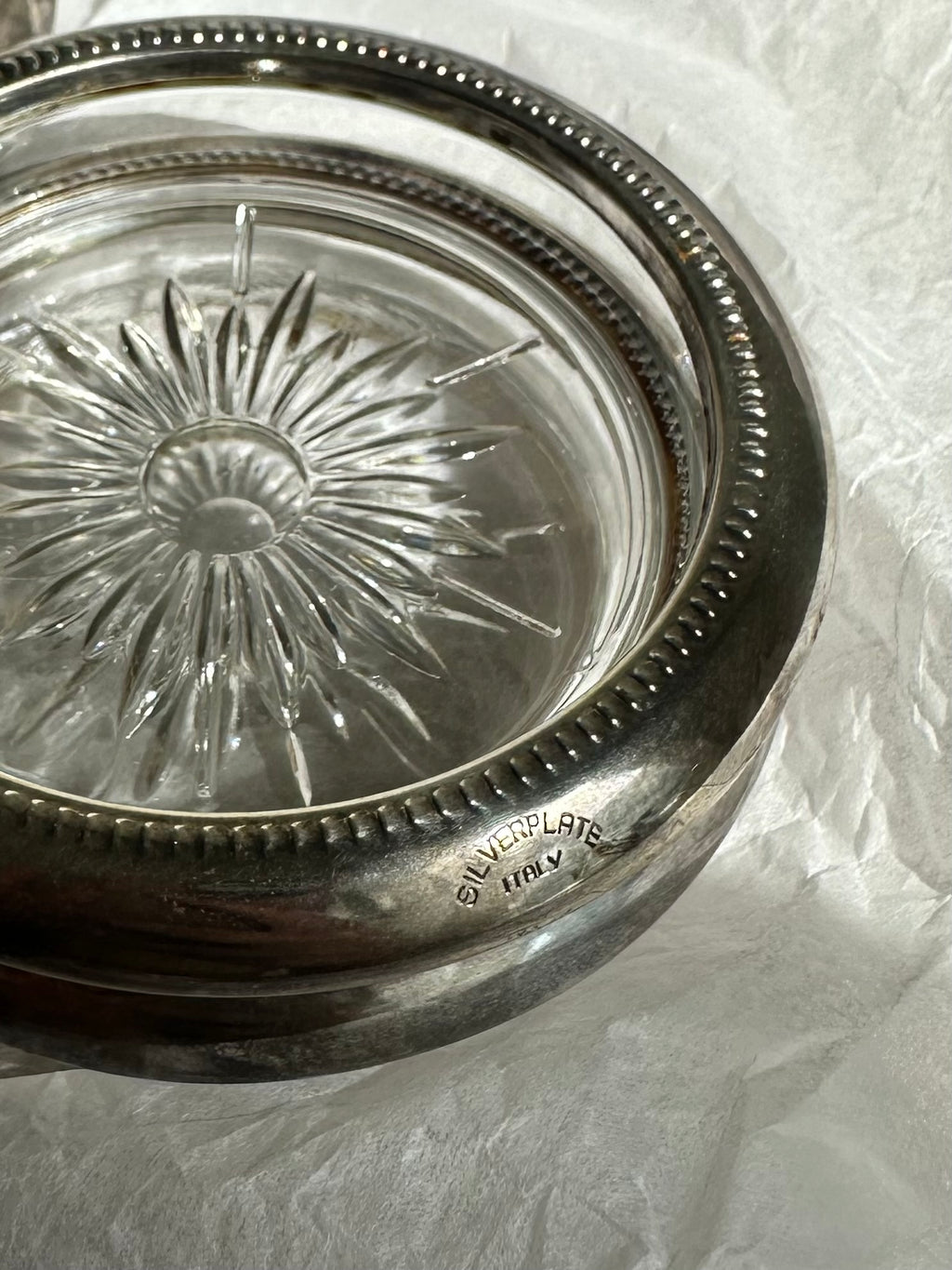 Set of 4 Vintage Italian Silver-Plated Coasters