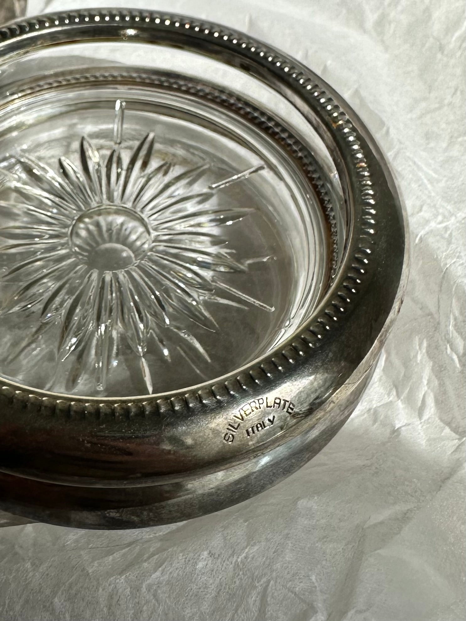 Set of 4 Vintage Italian Silver-Plated Coasters