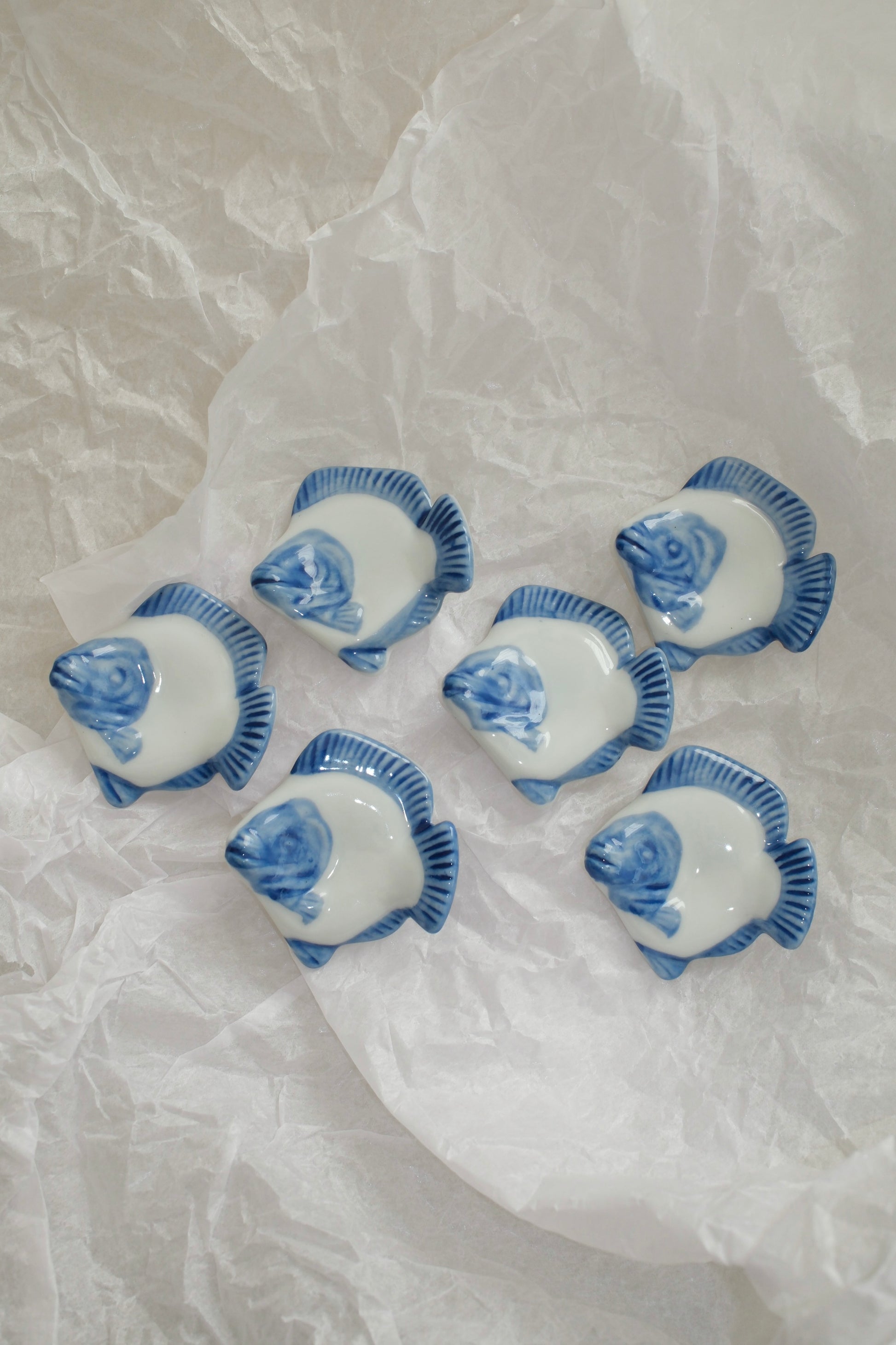 Set of 6 Vintage Fish Chopstick Rests