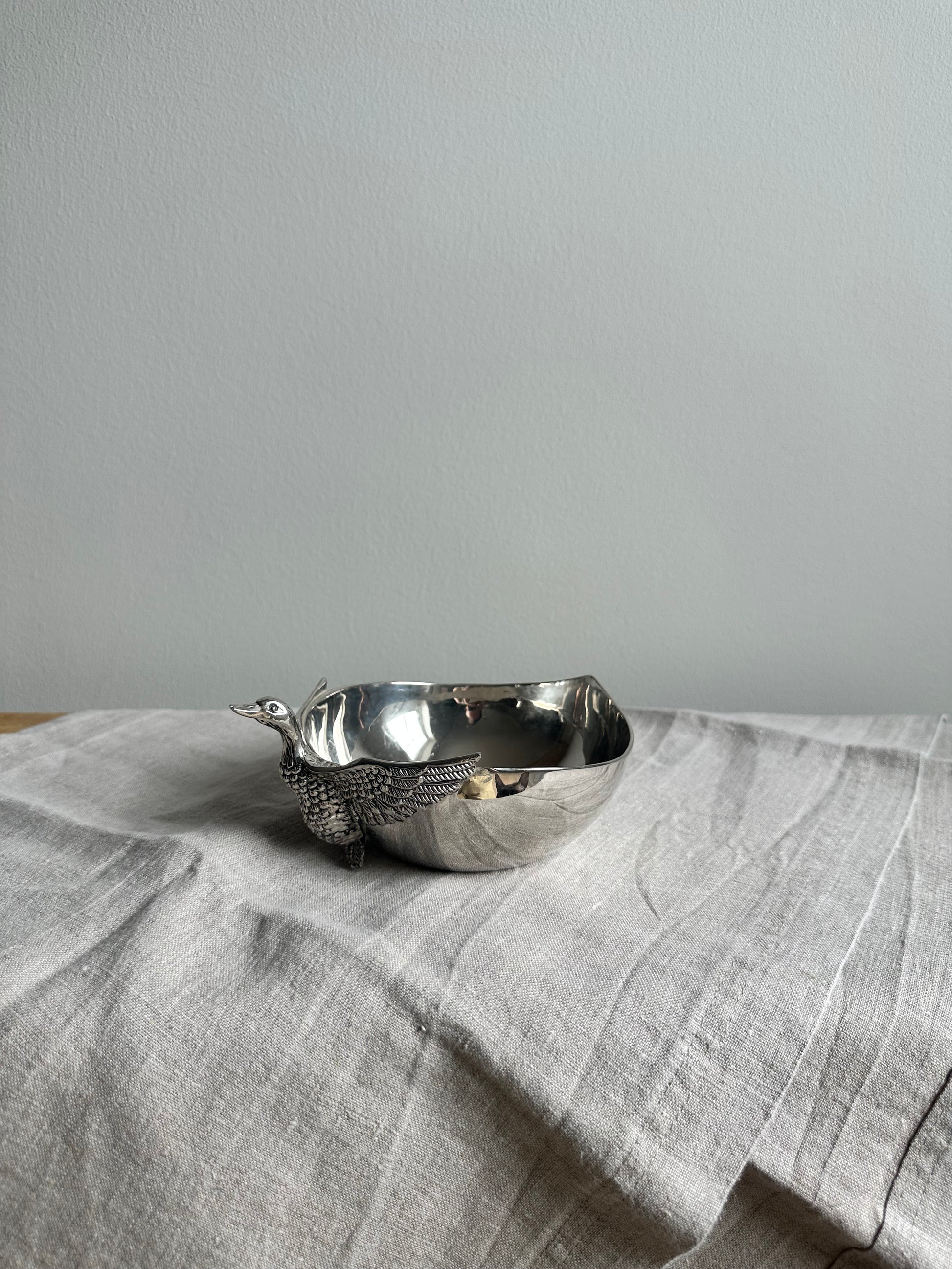 Vintage Silea Serving Bowl with Bird Detail