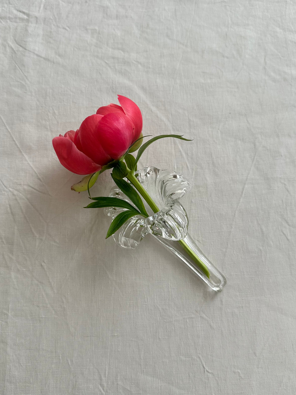 Vintage Lily-Shaped Glass Bud Vase