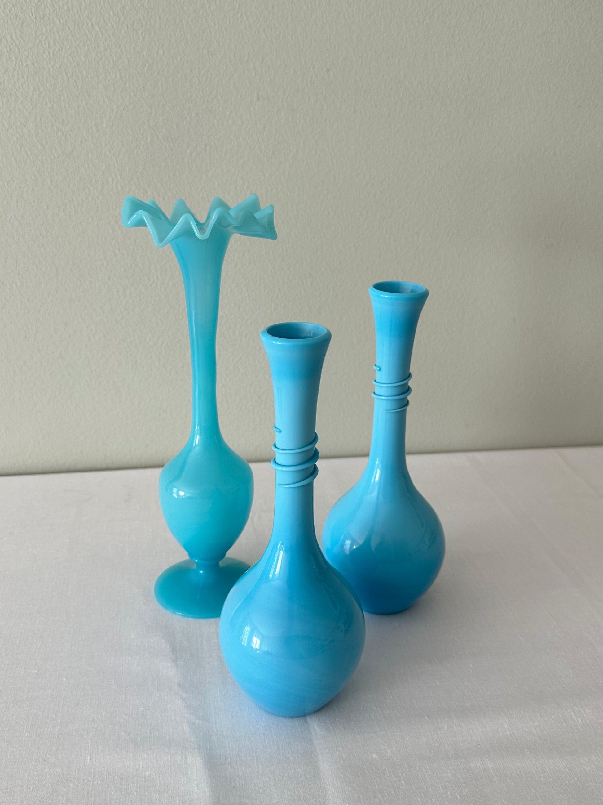 Vintage blue glass vase