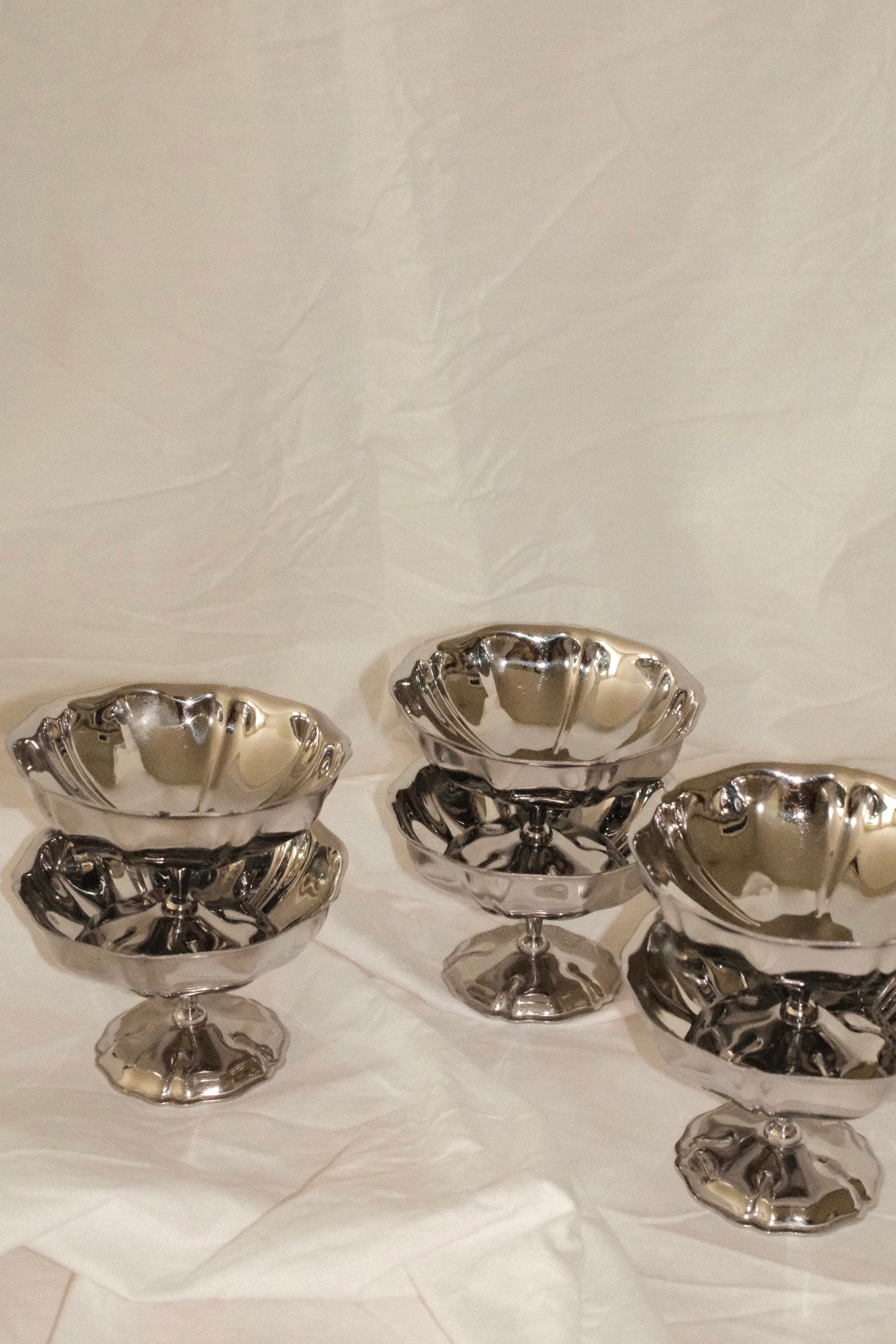 Set of 6 Vintage Pedestal Dessert Bowls