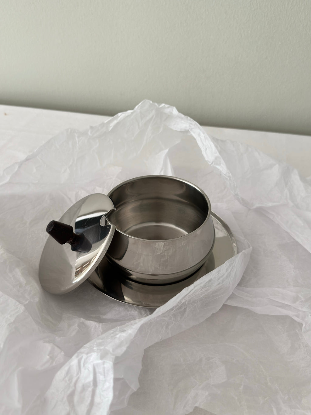 Vintage Scandinavian Bowl with Matching Saucer