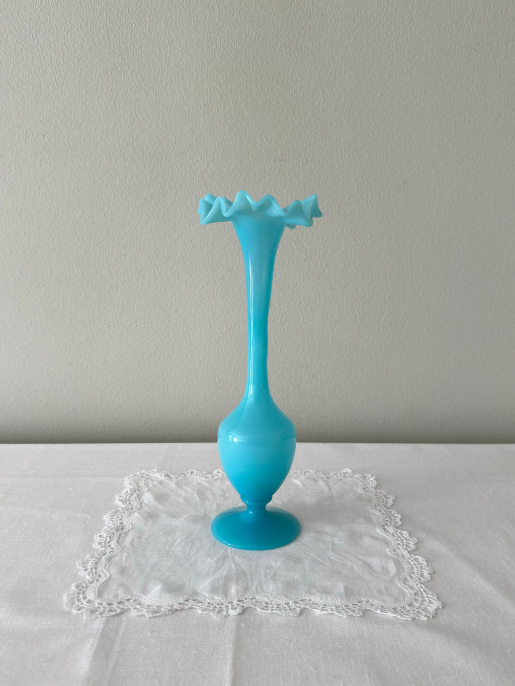 Vintage blue glass vase