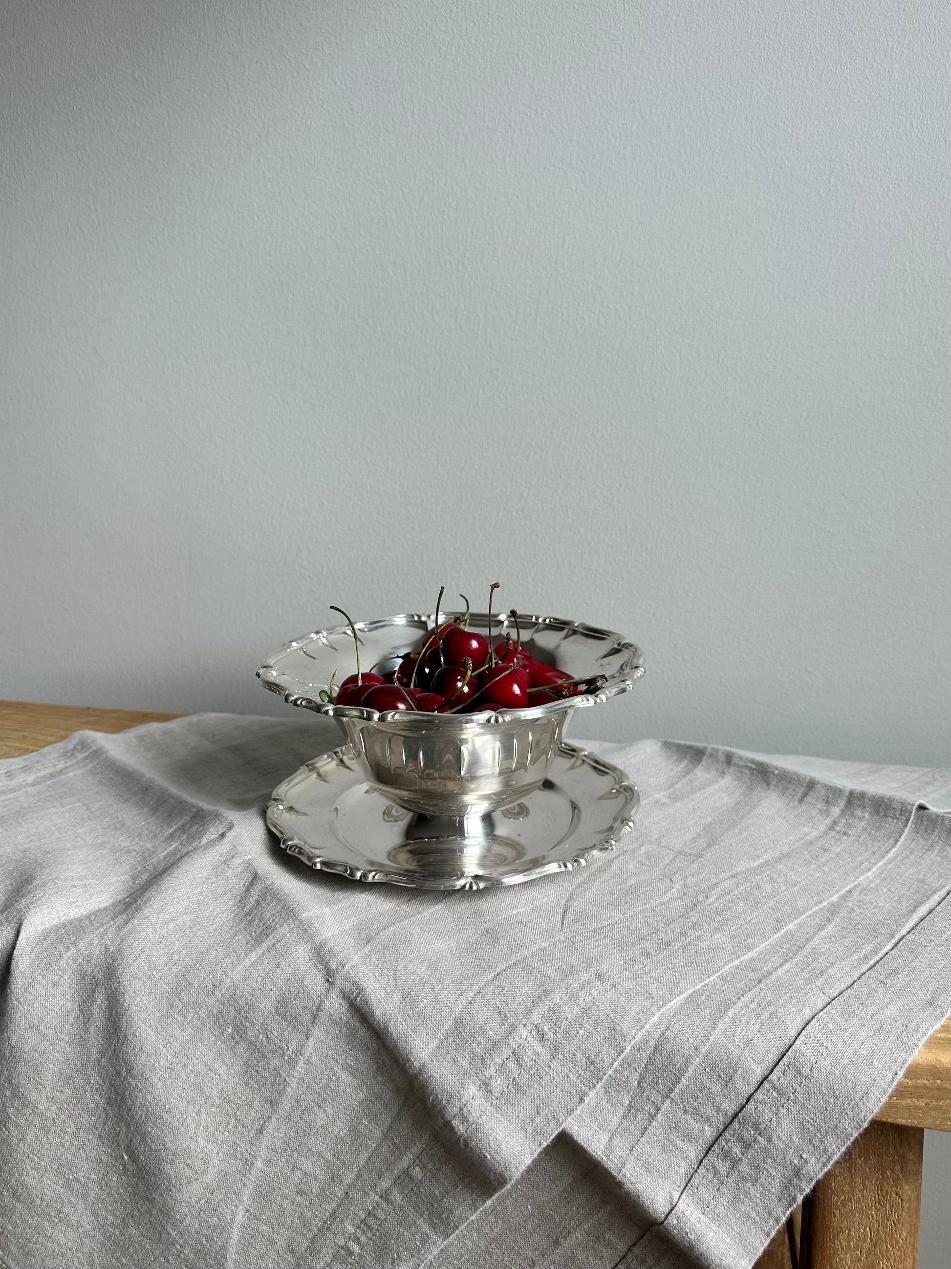 Vintage Silver-Toned Decorative Bowl