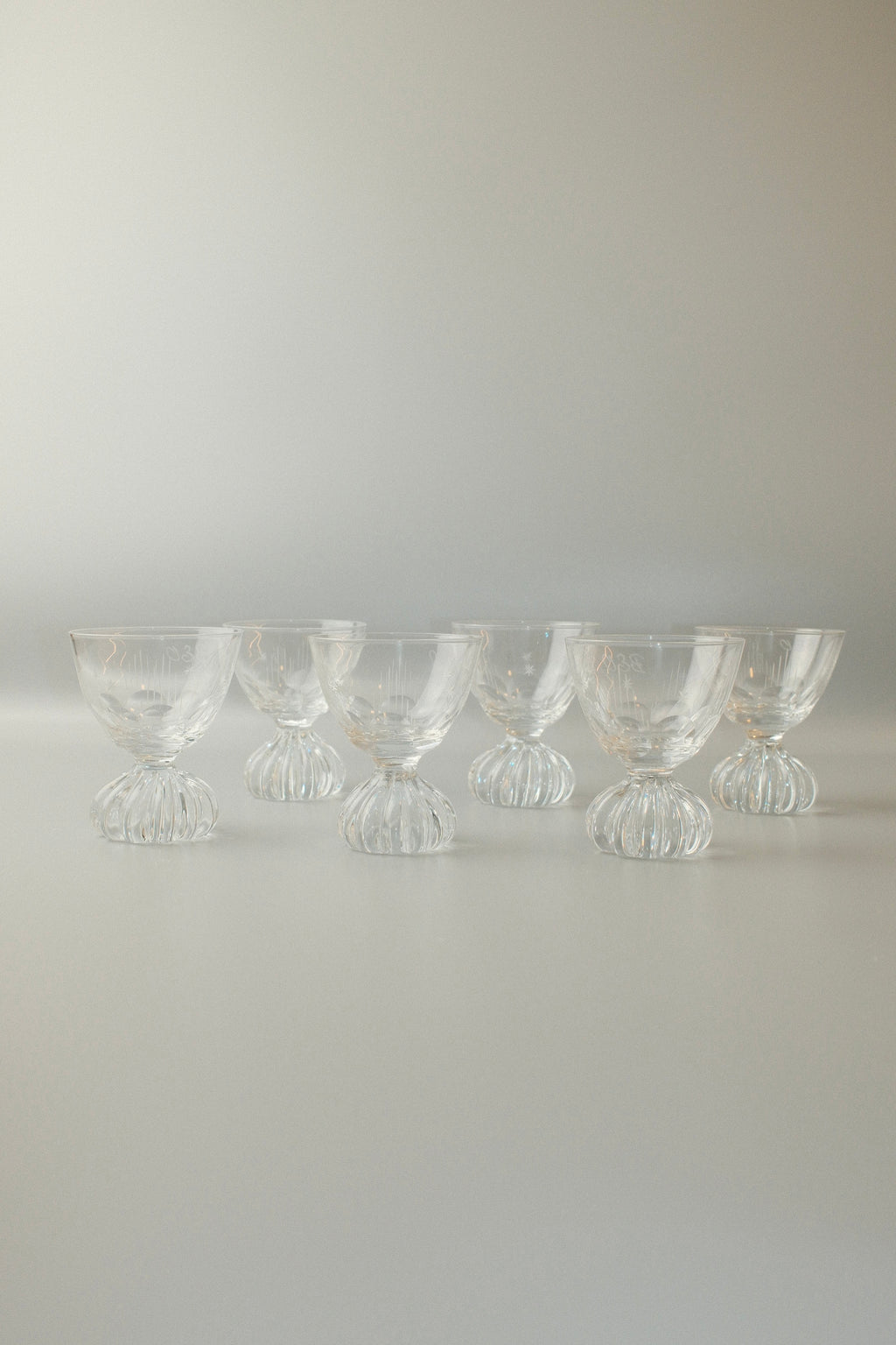 Set of 6 Vintage Art Deco Liqueur Glasses