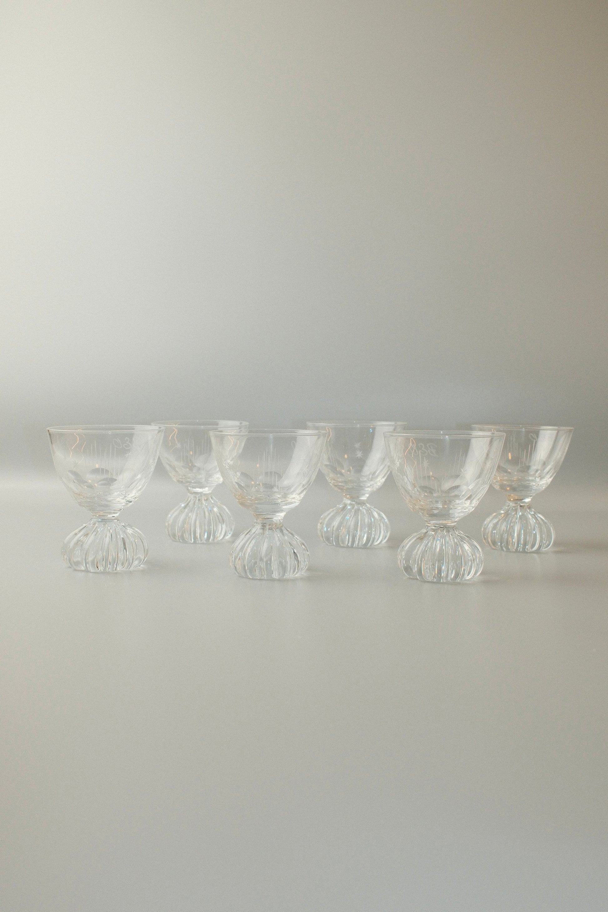 Set of 6 Vintage Art Deco Liqueur Glasses