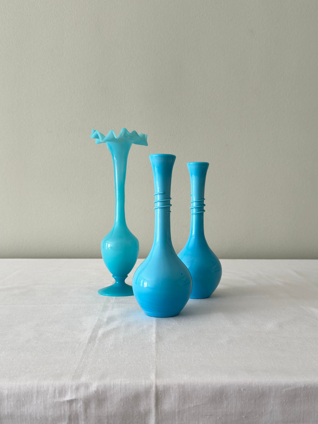 Vintage blue glass vase
