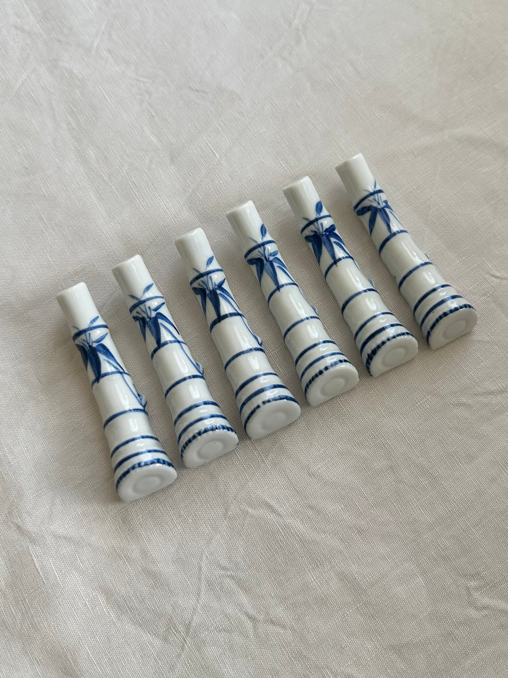 Set of 6 Vintage Porcelain Chopstick Rests