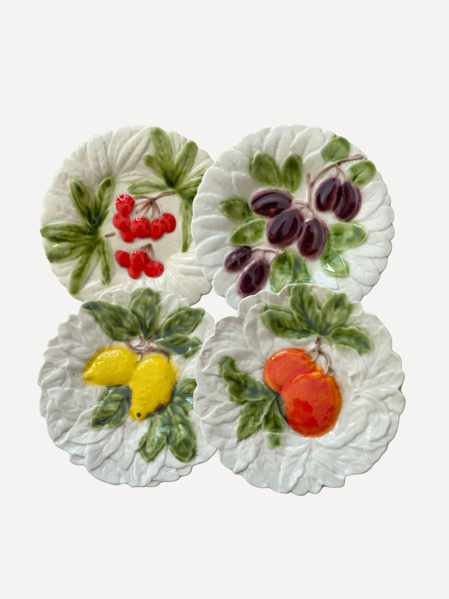 Set of 4 Hand-Painted Plates